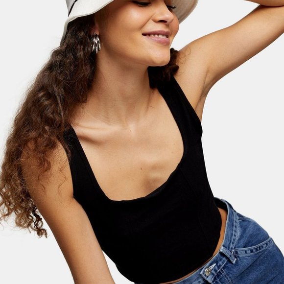 Topshop Tops - TOPSHOP - Black Tank Top